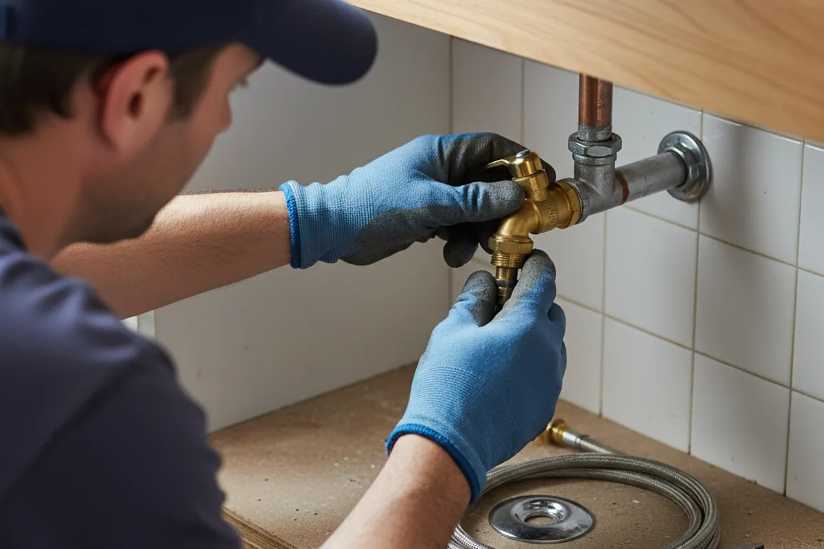 Shutoff valve and fitting work during Faucet and Fixture Repair in Kyburz